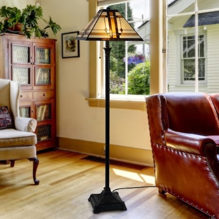Hastings Home Tiffany Style Dual Light LED Floor Lamp 447938WXR